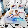 thumbnail image 3 of Erosebridal Watercolor Hockey Player Queen Comforter Set, Sport Bedding Comforter Set for Men and Boys, Polka Dots Reversible 3-Piece, 1 Comforter and 2 Pillowcases, 3 of 6