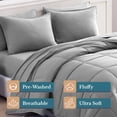 thumbnail image 4 of Casa Platino Twin XL Comforter Set Pre-Washed – 5 Piece Bed in a Bag – Soft Microfiber Twin XL Bedding Set with Comforter, Flat Sheet, Fitted Sheet, 1 Pillowcase & 1 Sham - Silver, 4 of 8
