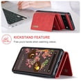 thumbnail image 4 of Compatible with Google Pixel 7 Removable 2 in 1 Wallet Case,Retro Premium PU Leather Cell Phone Back Cover Magnetic Detachable with Trifold Wallet Credit Card Cash Holder Kickstand Case,Red, 4 of 9