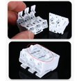 thumbnail image 4 of FSLiving CH3 Spring Wire Connectors Quick Cable Connector Press Type Terminal Barrier Block 3 Pin Push Quick Wire Cable Connector White Wiring Terminal 500pcs, 4 of 5