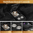 thumbnail image 3 of Aukfa 145" U Shaped Cloud Couch Oversized 6 Seat Sectional Sofa with USB&Cupholdes Storage Console for Living Room, Corduroy, Black, 3 of 10