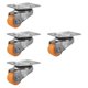 thumbnail image 5 of 4 piezas Mini ruedas giratorias para muebles Ruedas lineales Juego de ruedas pequeñas de goma bajas Naranja, 5 of 9