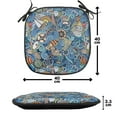 thumbnail image 4 of Nautical Chair Seating Cushion, Abstract Pattern Sea Shells Sea Horse Corals Fish Rob Globe Maps Wavy Ocean, Soft Seat Pads for Office with Anti-slip Backing, 16"x16", Blue Multicolor, by Ambesonne, 4 of 7