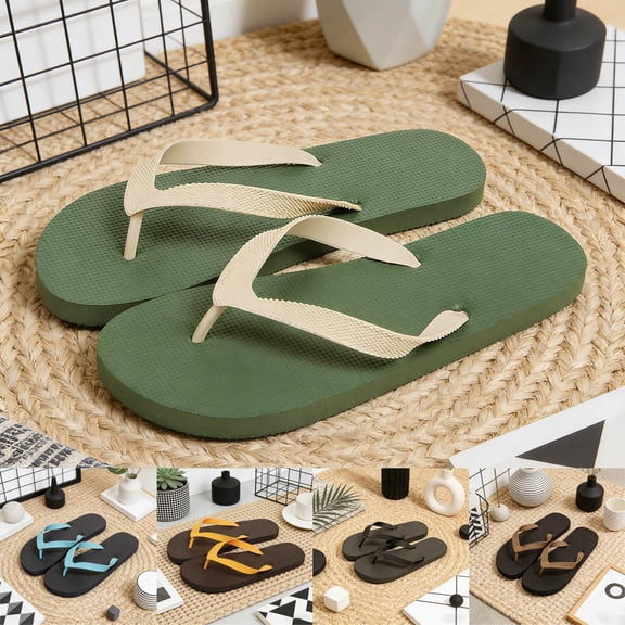 CAIXIA Men's Lightweight Flip Flops, Summer Beach Thong Sandals, Waterproof Casual Slippers for Pool and Outdoor