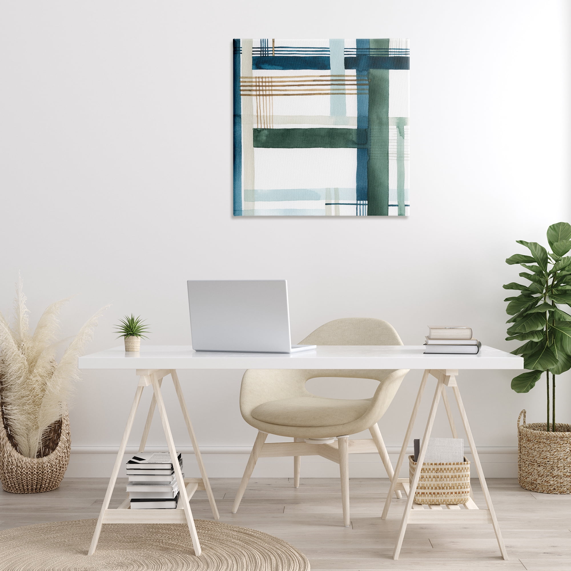 Stupell Industries Modern Woven Pattern Abstract Painting Gallery Wrapped Canvas Art Print Wall Art, 30 x 30
