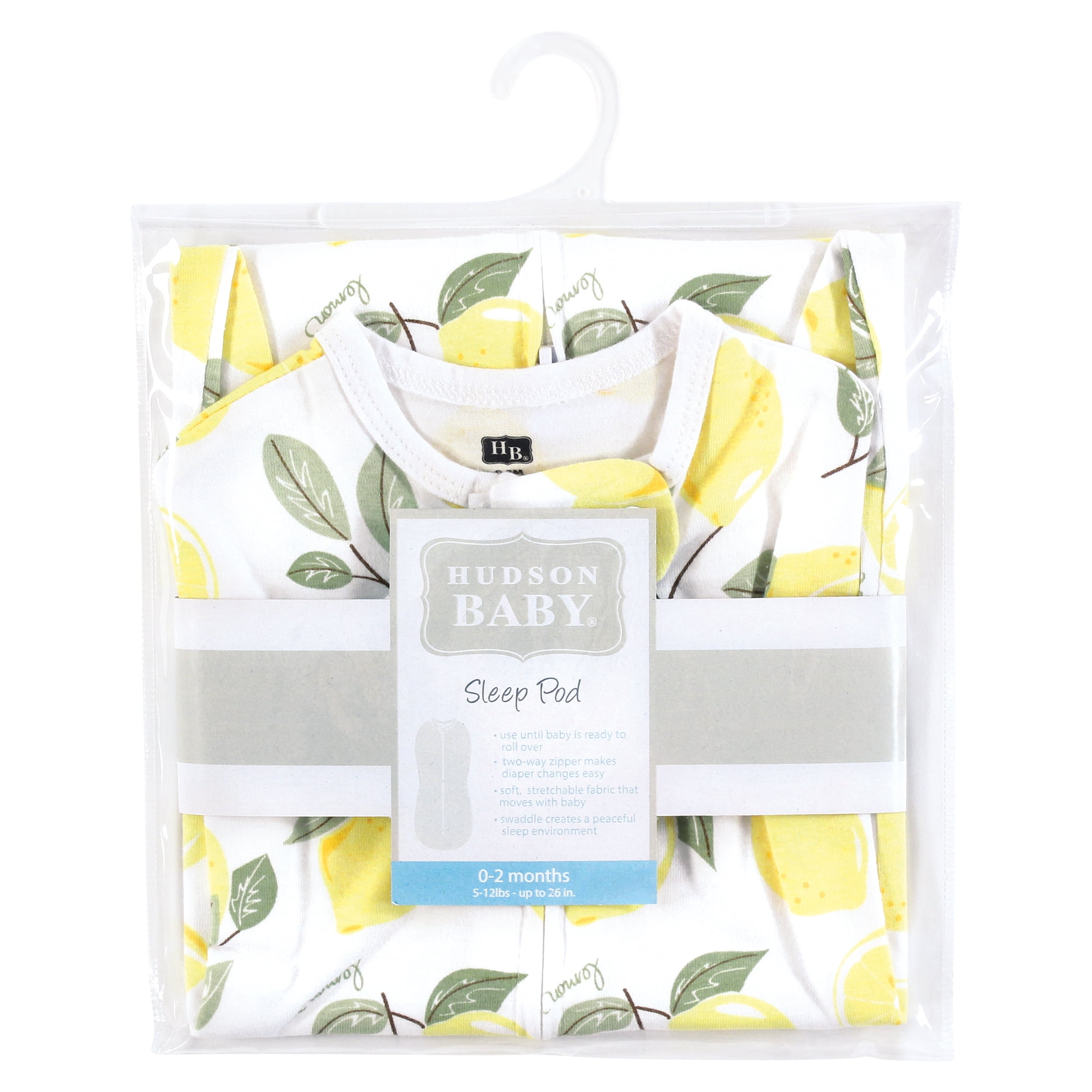 Hudson Baby Infant Girl Sleep Pod, Lemon, 0-2 Months