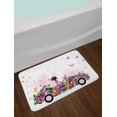 thumbnail image 2 of Cars Bath Mat, Woman Driving A Floral Car with Butterflies in the Air Female on the Road Girls Theme, Non-Slip Plush Mat Bathroom Kitchen Laundry Room Decor, 29.5 X 17.5 Inches, Multicolor, Ambesonne, 2 of 2