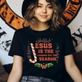 thumbnail image 3 of Graphic T-Shirt Jesus Is The Reason For The Season Quote Tee for Women, Gold, Size XL, 3 of 6
