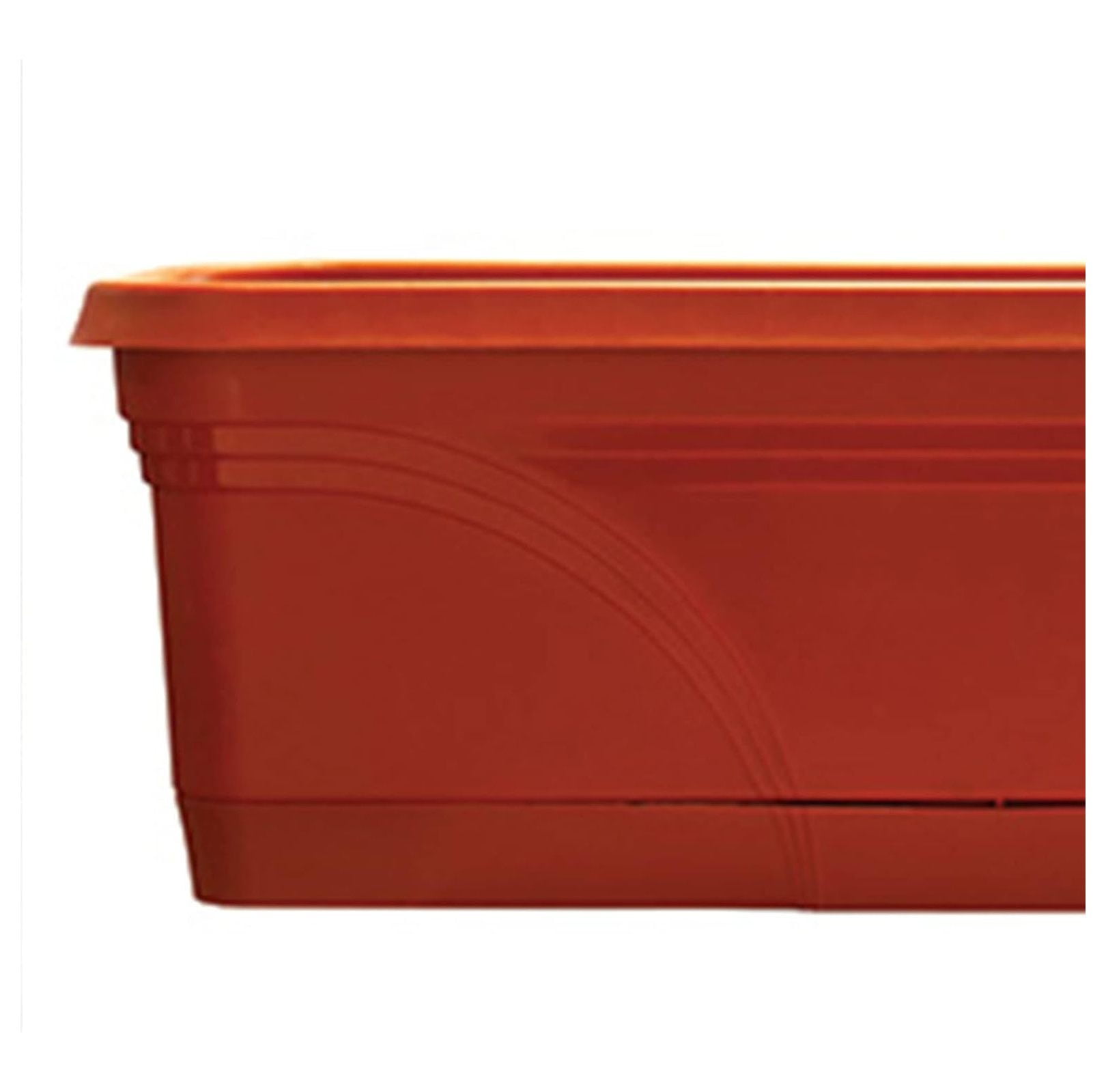 36 Inch Rectangular Plastic Medallion Hanging Windowsill and Garden Box Planters with Drainage Holes, Terracotta (2 Pack)