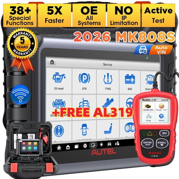 Autel MK808S Auto Diagnostic Scan Tool With Free Code Reader AL319,Bidirectional Tool with All Systems Diagnosis,Compatible with MX808S/M808Z