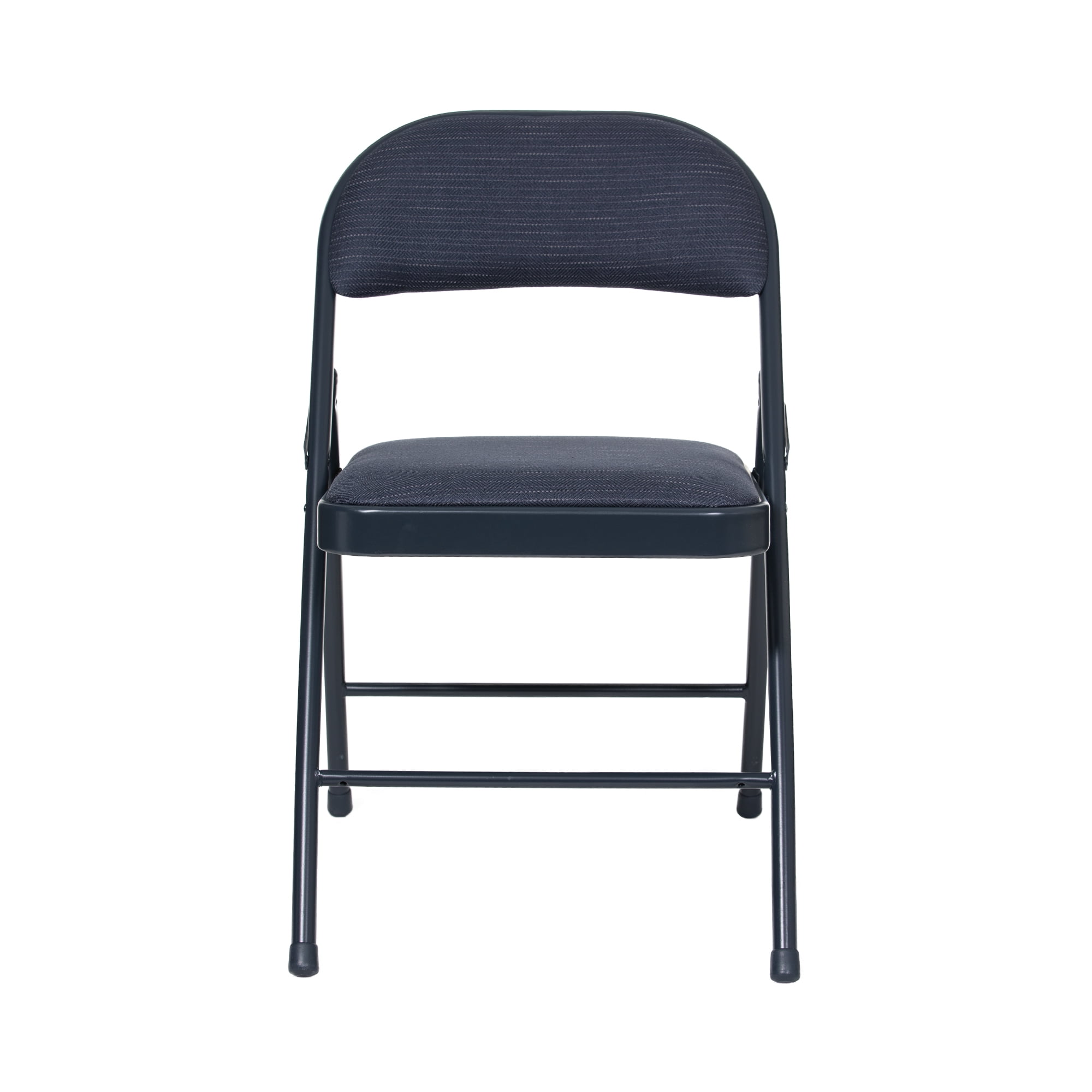 Hampden Furnishings Bernadine Collection Basics Fabric Folding Chair, Blue, Pack of 4