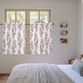 thumbnail image 3 of Red Botanical Kitchen Curtains 45 Inch Length, Pastoral Elegant Spring Floral Tiers Curtains for Bathroom Bedroom Cafe, Light Filtering Small Window Treatment Short Tiered Drapes 2 Panels 42"Wx45"L, 3 of 8