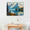 thumbnail image 2 of JEUXUS Mountain Wall Art Canvas Print Wall Decoration Mountain with a Lake Black Frame Landscape Wall Art Home Decor Easy to Hang for Living Room Bedroom and Office Home Kitchen Artwork 16x12in, 2 of 6