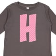 thumbnail image 4 of Inktastic Pink and White Polka Dots Letter H Boys or Girls Long Sleeve Toddler T-Shirt, 4 of 5
