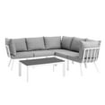 thumbnail image 2 of Modway Riverside 6 Piece Outdoor Patio Aluminum Set in White Gray, 2 of 10