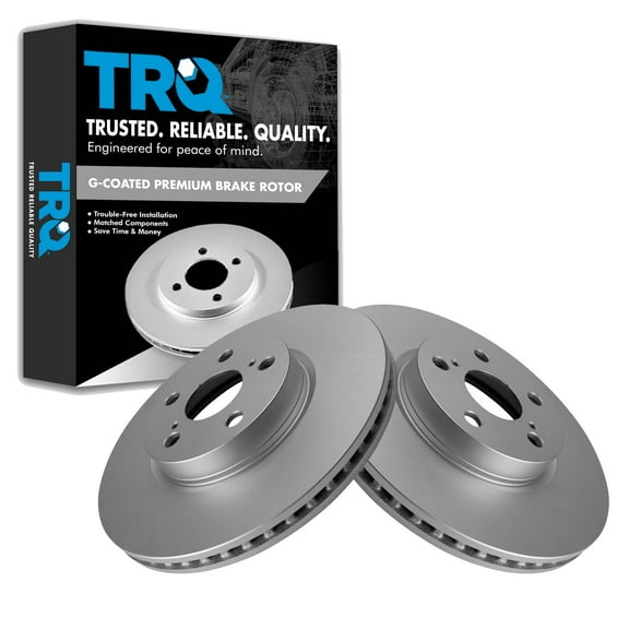 TRQ Front Brake Rotors Set Vented Premium G-Coated Fits Select 2009-2010 Pontiac Vibe 2008-2014 Scion xD 2009-2019 Toyota Corolla 2009-2013 Matrix