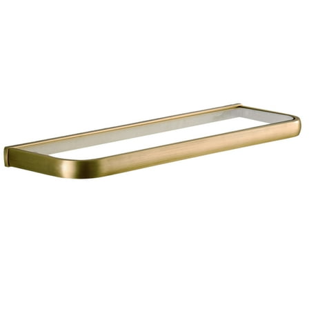 1 Pc Bathroom Glass Storage Rack Wall Hanging Shelf (Light Brown, Bronzed)