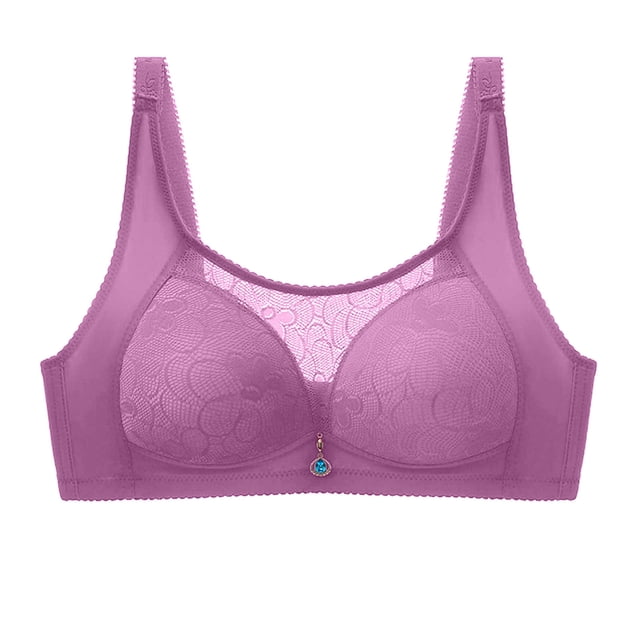 Womans Fashion Bowknot Printing Comfortable Hollow Out Bra Underwear No Rims