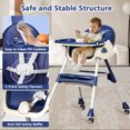 thumbnail image 5 of SolarSoda Portable High Chair with Wheels, Foldable Travel High Chair for Babies Toddlers, Blue, 5 of 12