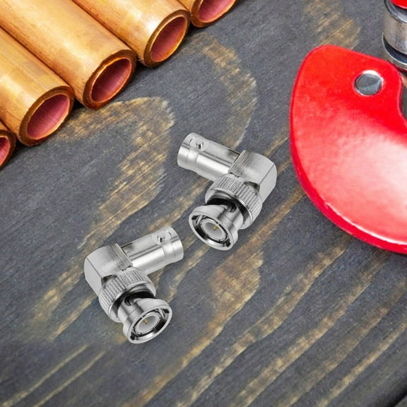 MLINS 2pcs BNC Right Angle Connector Elbow 90 Degree Male to Female L Shape Adapter for Extension Cable Replacement Parts