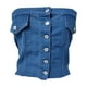 thumbnail image 5 of Prendas y chaquetas vaqueras sin mangas para mujer, blusa vaquera de moda con bolsillos en los botones para primavera y otoño, blusas de poliéster para mujer, 5 of 9