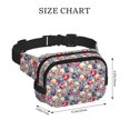 thumbnail image 4 of Kdxio Sac Banane Double Couche Imprimé Rétro Crâne Ceinture Réglable Sac Mains Libres Voyage Randonnée Course Sergé Poches de Sécurité, 4 of 9