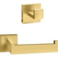 thumbnail image 1 of Kit de soporte para papel higiénico y toallero - Forma cuadrada - Accesorios de baño - Acero inoxidable dorado cepillado, 1 of 5