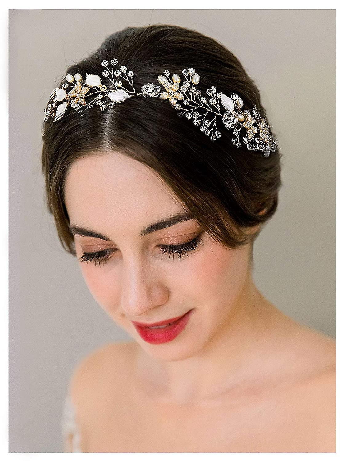 Jascatin Bride Wedding Crystal Hair Vine Bridal Headband Mariage