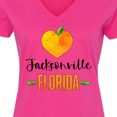 thumbnail image 4 of Inktastic Jacksonville Florida Orange in Heart Women's V-Neck T-Shirt, 4 of 5