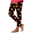 thumbnail image 2 of Aobny Festival Seamless Leggings for Women Pumpkin Orange Leggings High Waisted Ankle Skinny Workout Leggings,S, 2 of 6