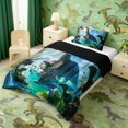 thumbnail image 2 of Manfei Dinosaur Wildlife Twin Comforter Sets,Retro Butterfly Dragon Animals Bedding Set,Blue,Black Reversible,2-Piece,1 Comforter and 1 Pillowcase, 2 of 7