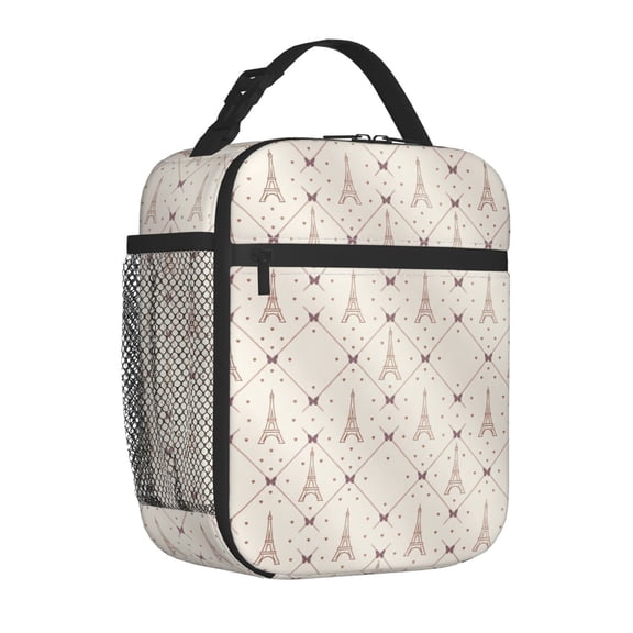 Paris Eiffel Tower Lunch Box, Eiffel Tower Lunch Bag Insulated Lunchbox Reusable Cooler Bag Portable Thermal Meal Tote For Office Work Picnic
