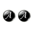 thumbnail image 1 of Milisten Glass Cuff-Link Sleeve Button Round English Letter Sleeve Button All-Match Decorative Collar Sleeves Button for Man (A Letter Pattern), 1 of 5