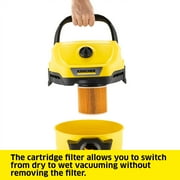 Kärcher Shop Vacuum WD 3, 4.5 Gal, 2.8 Peak HP, 26 ft Reach, Wet Dry Vacuum Cleaner, Blower Function, Crevice Tool, Floor Nozzle, Great for Car Cleaning