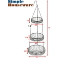 thumbnail image 2 of Adjustable Metal Hanging Fruit Basket Oblate Black 11" W x 11" L x 30" H, 2 of 3