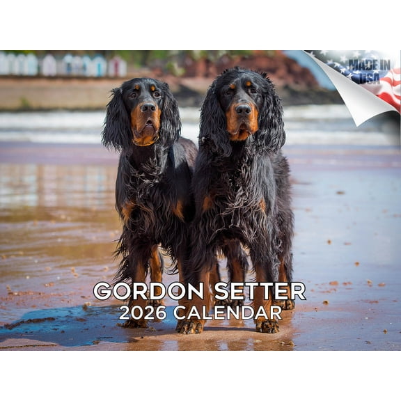2025 2026 Gordon Setter Calendar - Dog Breed Monthly Wall Calendar - 12 x 18 Open - Thick No-Bleed Paper - Giftable - Made in USA