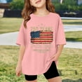 thumbnail image 2 of Byoo Little Girl T-Shirt America's 250th Anniversary Flag Graphic Short-Sleeve Tee Relaxed Fit T Shirt for Kids， 7-8 Years, 2 of 4