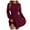 Wine, variant on Women's Short Sweater Dress, Cinched Waist Long Sleeve Crewneck Cable Knit Dresses, Fall Winter Casual Outfits (Black, M)