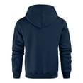 thumbnail image 4 of QHRMKOG Mens Sweatshirt Relaxed Fit Soft Fleece-Lined Hooded Sweatshirt with Pockets Thermal Pullover Fall Winter Trendy Outfit Blue L, 4 of 4
