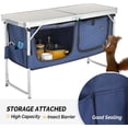 thumbnail image 4 of QueipA Portable Camping Table with Storage, Outdoor Aluminum Folding Camping Table with 3 Adjustable Height, Foldable Camp Tables for Backyards BBQ Party Picnic Beach Indoor, White, 4 of 16