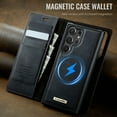 thumbnail image 4 of ELEHOLD Magnetic Detachable Wallet Case for Samsung Galaxy S24 Ultra, Shockproof Faux Leather Stand RFID Card Slots Detachable Mag-Safe Magnetic Case Cover,Removable Back Shell,Black, 4 of 12