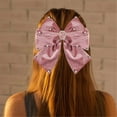 thumbnail image 6 of Elegant Velvet Bow Pearl Hair Clip for Women Top Headpiece Hair Accessory Barrettes, 6 of 7
