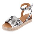 thumbnail image 2 of Sandalias Con Correa Hebilla en El Tobillo Zapatos Diarios Cuero PU para Mujer, 2 of 9