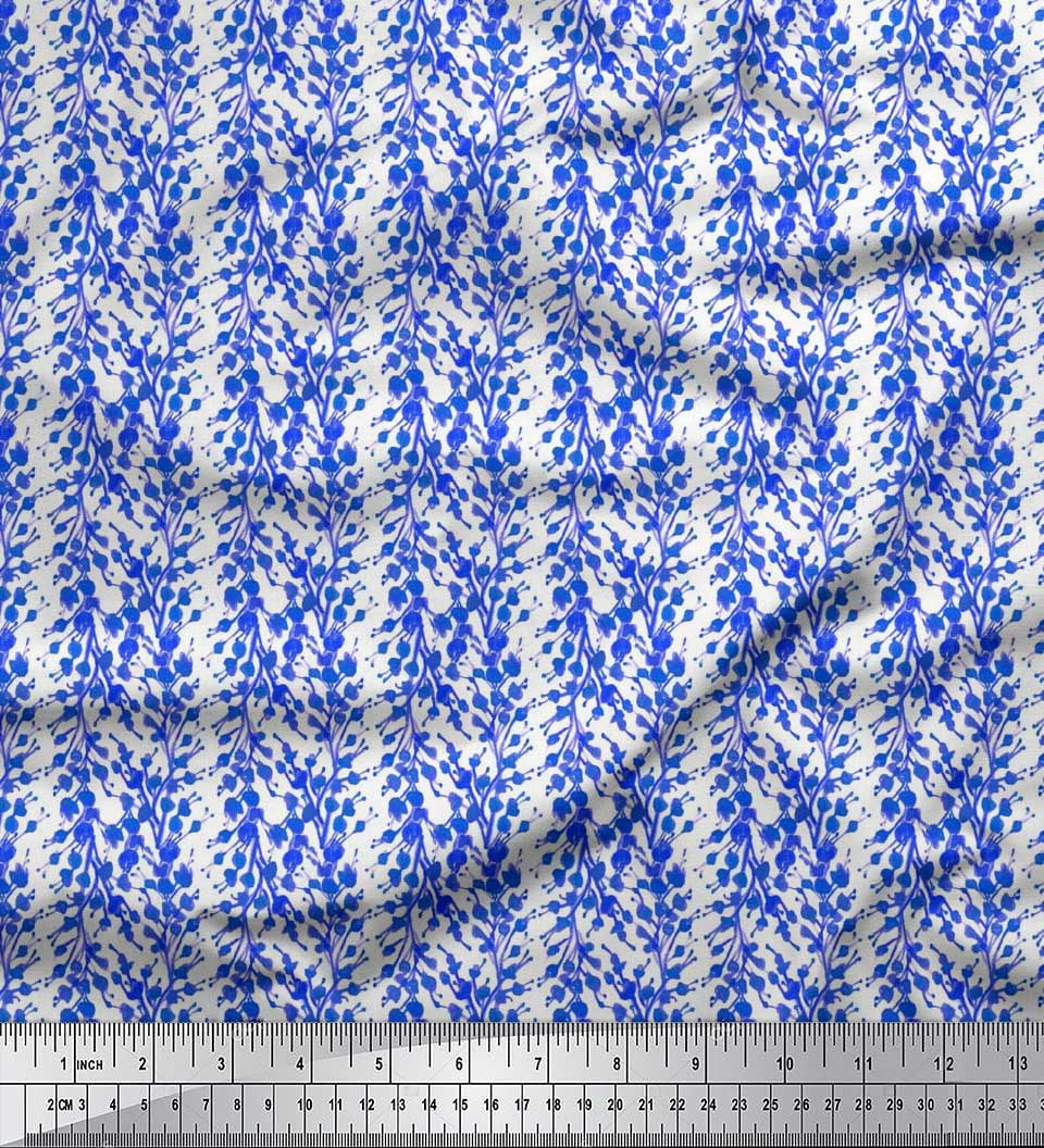 Soimoi Georgette Viscose Fabric Flower Watercolor Print Fabric by Yard 42 Inch Wide