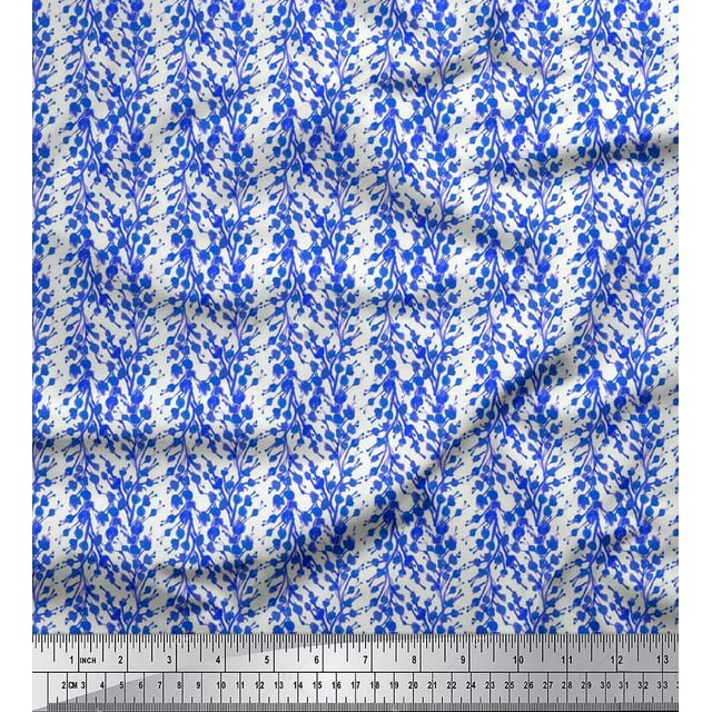 Soimoi Poly Georgette Fabric Flower Watercolor Fabric Prints by Yard 52 Inch Wide