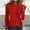 Red#2, variant on Fesfesfes Women's Fashion Tops Fall Winter Elegant Solid Color Long Sleeve Round Neck Sweater Casual Loose Blouses for Parties Dates(Beige,S)
