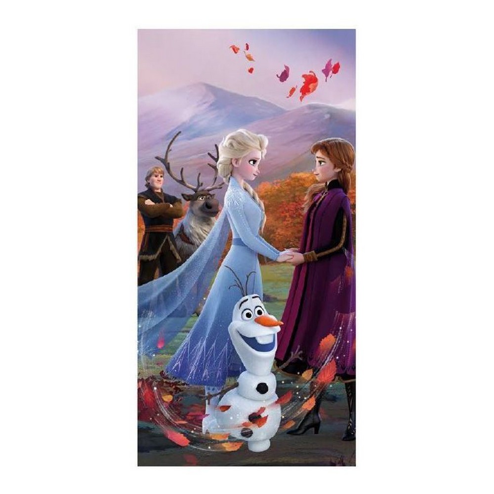 Frozen Swirling Leaves Beach Towel | 58x28 Inches | 100% Cotton | Features Anna & Elsa Design
