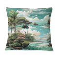 thumbnail image 3 of Designart "Dreamy Island Oasis I" Tropical Throw Pillow - Traditional Pillow For Couch - Insert And Pillows Covers For Living Room Decor, 3 of 5