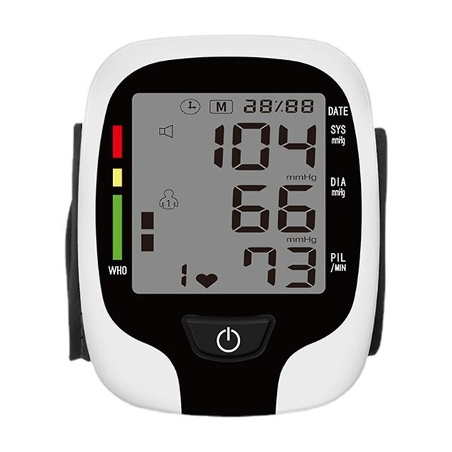 Monitor de presión arterial Pantalla LCD Medición de muñeca Memoria para dos personas Registra transmisión de voz para