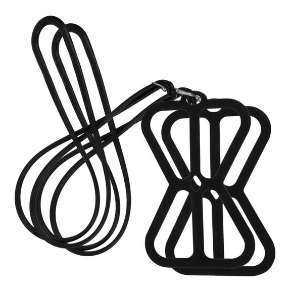 LEORX 2Set Phone Lanyard Silicone Black Simple Design for Mobile Phone